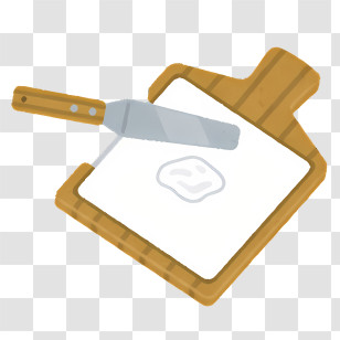 Medical Elements - Wooden Cutting Board With Knife Illustration Transparent PNG