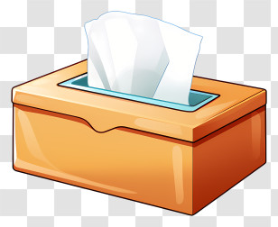 Hand Drawn Tissue Box - Orange Tissue Box For Home Use Transparent PNG