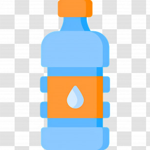 Mineral Water - Flat Illustration Of A Blue Water Bottle Transparent PNG