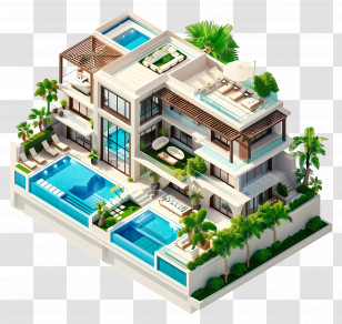 Luxury Real Estate - Luxurious Modern Villa With Elegant Design Transparent PNG