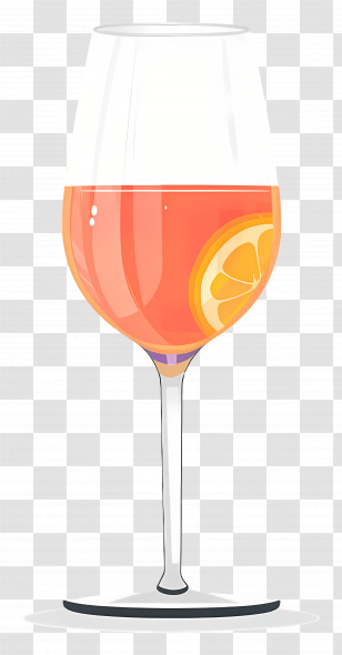 Wine Glass - Wine Glass With Orange Slice For Refreshing Drink Transparent PNG