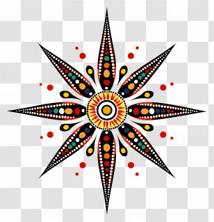 Solar Symbol - Colorful Star Pattern Design Transparent PNG