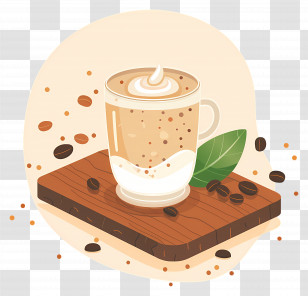 Watercolor Coffee - Illustration Of Coffee Cup With Beans Transparent PNG