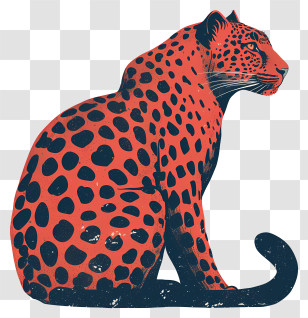 Leopard - Orange Leopard Illustration With Bold Patterns Transparent PNG