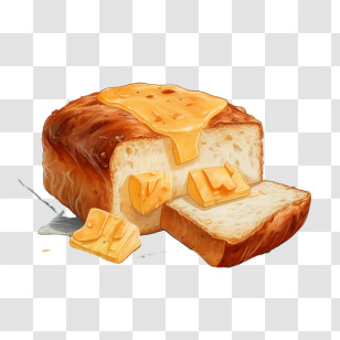 Cheese Bread - Freshly Baked Cheesy Bread Transparent PNG