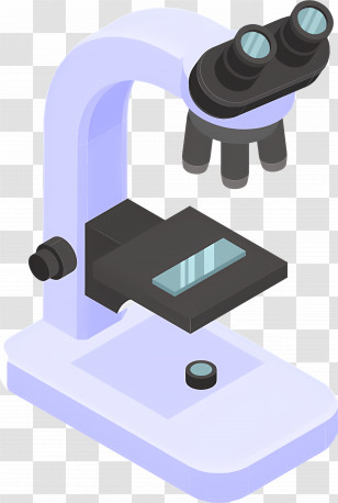 Microscope - Laboratory Microscope Illustration In Isometric Design Transparent PNG