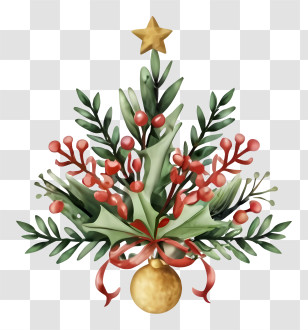 Cartoon - Decorative Holiday Christmas Tree Transparent PNG