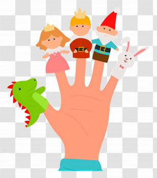 World Puppetry Day - Finger Puppets On Hand Transparent PNG
