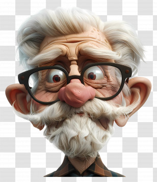 Old Man - Cartoon Old Man With Glasses Transparent PNG
