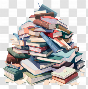 Animated Books - Stack Of Books For Learning And Reading Transparent PNG