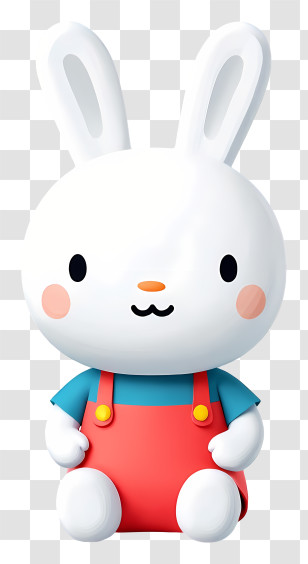 Cute Cartoon Miffy - Happy Bunny In Red Dress Transparent PNG