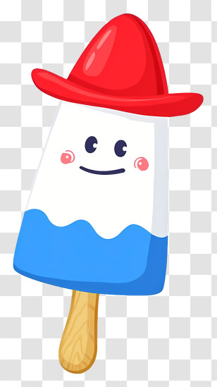 Cartoon Ice Lolly - Cute Popsicle Wearing Red Hat Transparent PNG