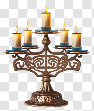 Decorative Candlestick - Ornate Candelabra With Candles Transparent PNG