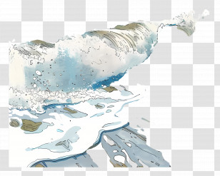 Beach Waves - Ocean Wave Splashing Transparent PNG