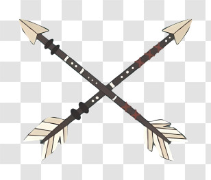 Arrow - Crossed Decorative Arrows With Feathers Transparent PNG