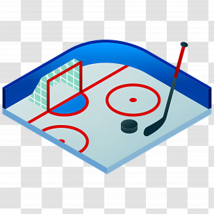 Sport Field - Hockey Rink With Stick And Puck Transparent PNG