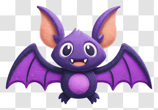 Cute Cartoon Bat - Cute Purple Cartoon Bat Transparent PNG