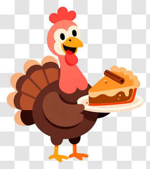 Thanksgiving Turkey - Happy Turkey Serving Pie Transparent PNG