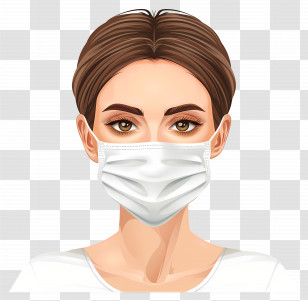 Beautiful Woman - Illustration Of A Woman Wearing A Mask Transparent PNG