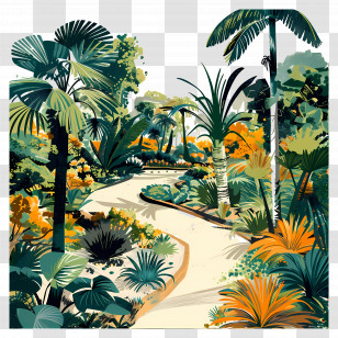 Garden Path - Lush Garden Pathway Transparent PNG