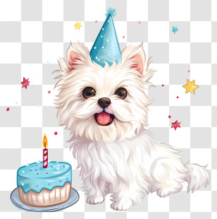 Pet Birthday - Birthday Dog With Cake Transparent PNG