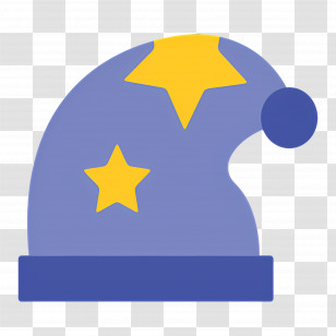Sleeping Cap - Blue Wizard Hat With Stars Transparent PNG