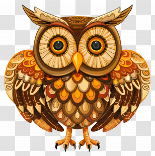 Owl - Beautiful Cartoon Illustration Of An Owl Transparent PNG