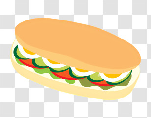 Food - Sandwich With Vegetables And Eggs Illustration Transparent PNG