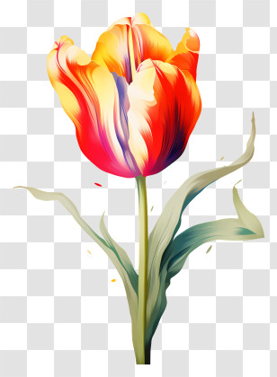 Colorful Tulip - Vibrant Tulip Flower Illustration Transparent PNG