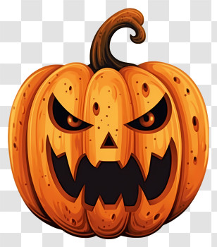 Halloween - Scary Carved Pumpkin For Halloween Transparent PNG