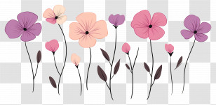 Flower Background - Elegant Pink And Purple Floral Design Transparent PNG