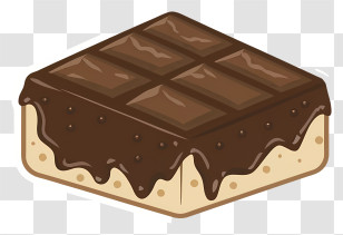 Cartoon - Chocolate Brownie Dessert Transparent PNG
