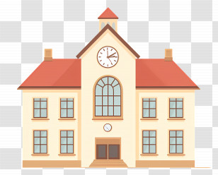 Cartoon School - Cartoon School Building Illustration Transparent PNG