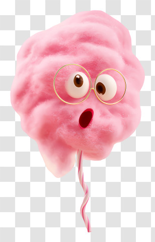 Cotton Candy - Cotton Candy With Eyes Transparent PNG
