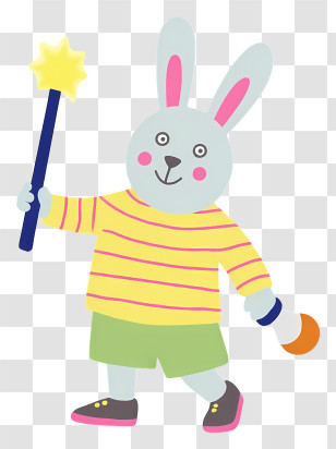 Halloween Bunny - Cartoon Rabbit With Wand Transparent PNG