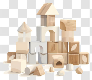 Building Blocks - Wooden Building Blocks For Kids Transparent PNG