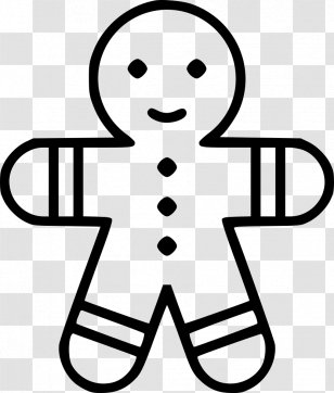 Gingerbread Man Vector Graphics Clip Art - Black And White - Anaphase Icon Transparent PNG