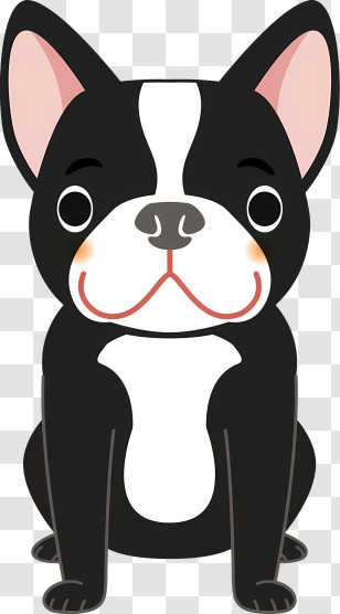 Cartoon Dog - Adorable Cartoon French Bulldog Transparent PNG