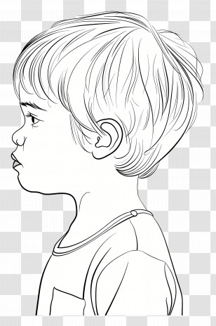 Little Boy - Child Portrait In Sketch Style Transparent PNG