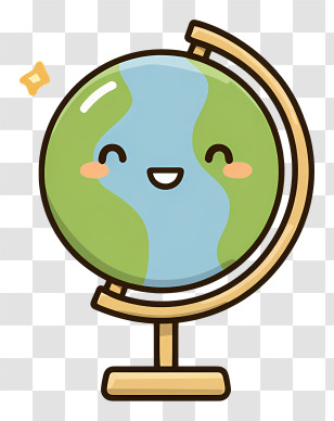 Cartoon Earth Globe - Smiling Globe Cartoon Illustration Transparent PNG