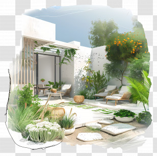 Summer Yard - Modern Outdoor Patio Transparent PNG