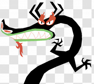 Aku - Black Dragon Cartoon Illustration Transparent PNG