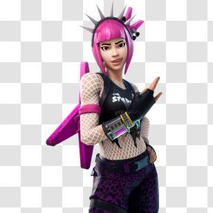 Black And Pink Clothing - Punk Girl With Pink Hair Transparent PNG