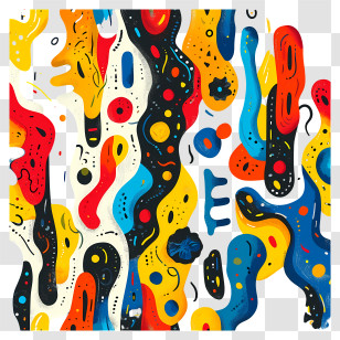 Abstract Shapes Pattern - Abstract Colorful Fluid Shapes Design Transparent PNG