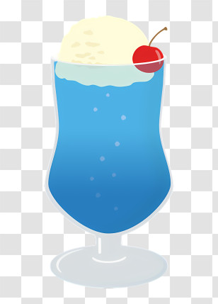 Food - Refreshing Blue Drink With Ice Cream And Cherry Transparent PNG