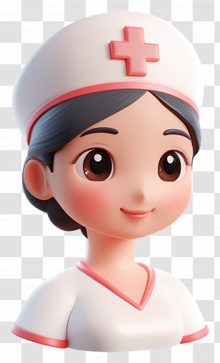 Kawaii Nurse - Cartoon Nurse In Uniform Transparent PNG