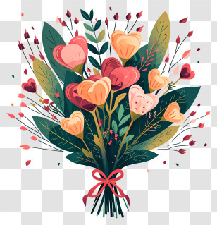 Flower Bouquet - Beautiful Flower Bouquet Transparent PNG