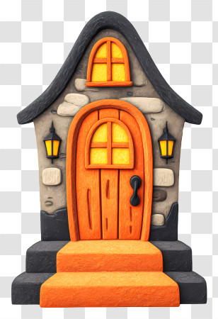 Spooky Door - Small Cute Doodle House Transparent PNG