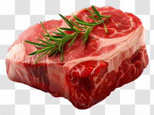 Fresh Meat - Raw Steak With Fresh Rosemary Garnish Transparent PNG
