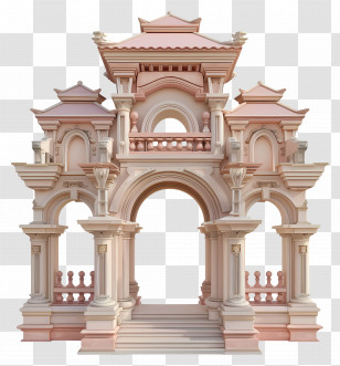 Temple Gate - Grand Stone Archway Transparent PNG